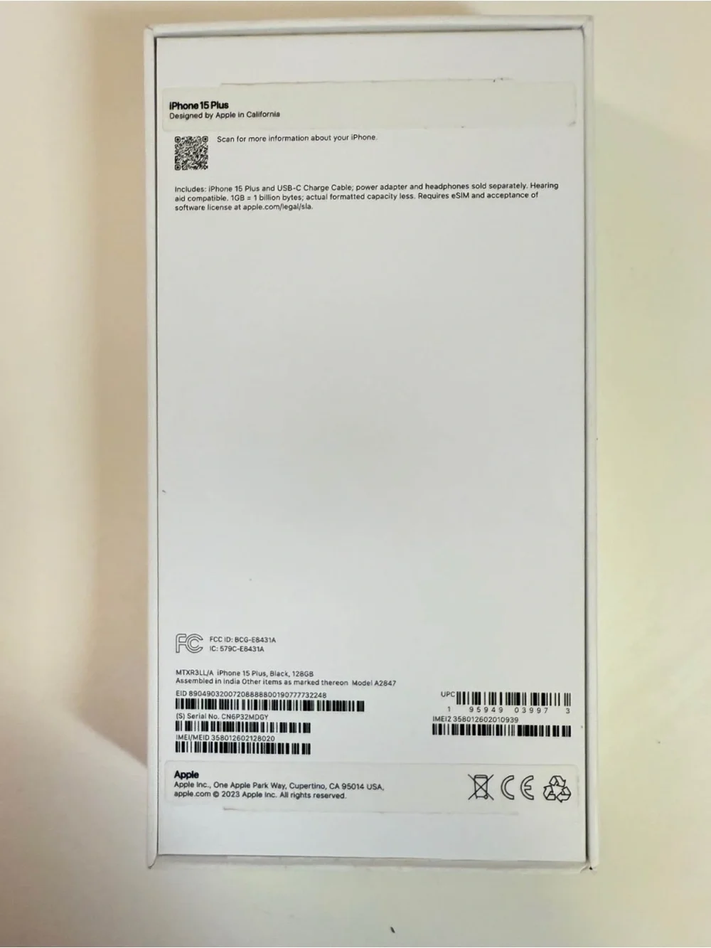 Apple iPhone 15 Plus 128GB